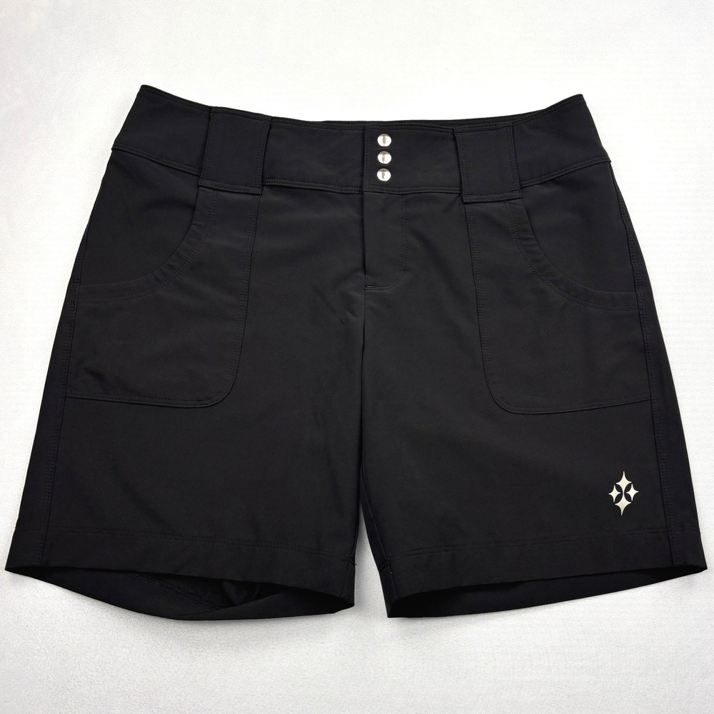 Jofit Golf Shorts Womens 6 Black Stretch Triple Snap Flap Pocket Club Short 7.5"